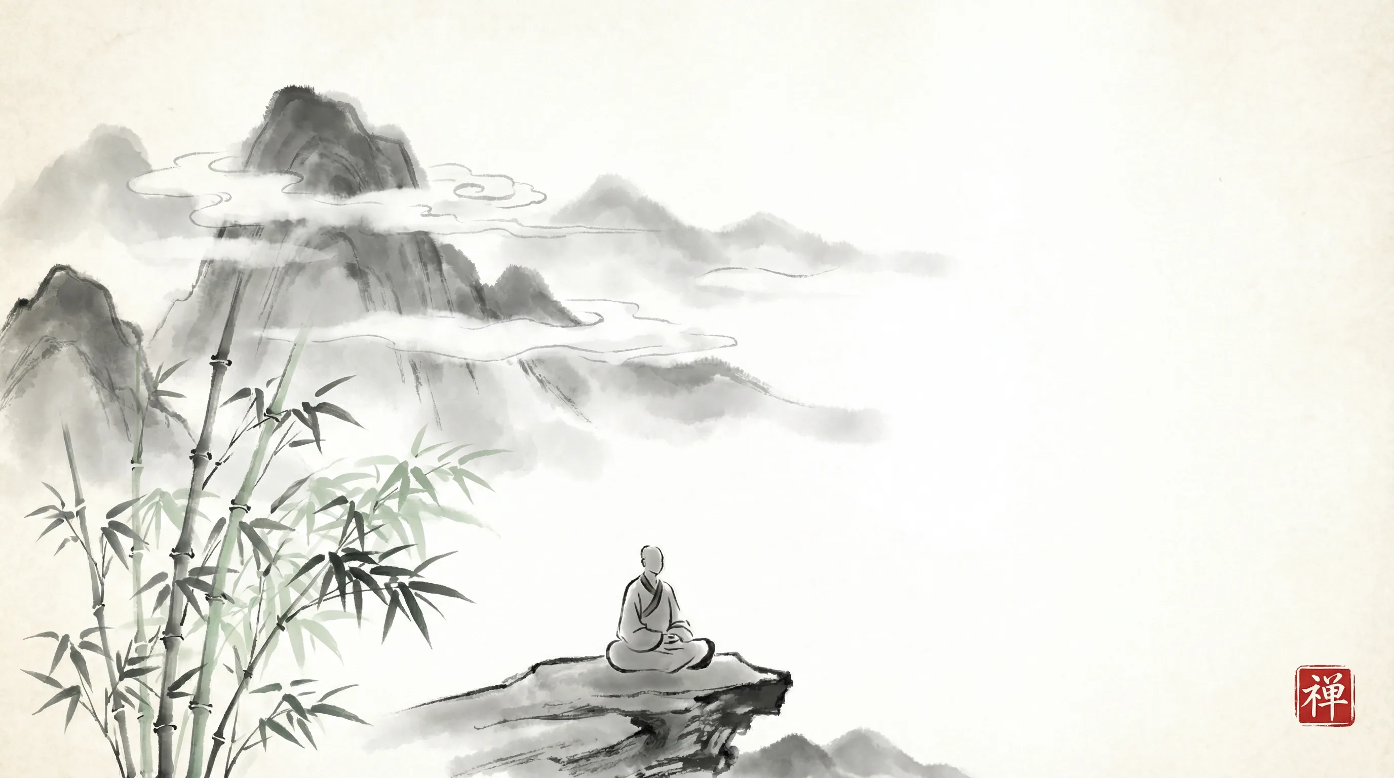 澳门彩票 书斋水墨山水全景